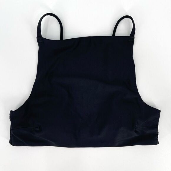 Aerie High Neck Crop Bikini Top Women Small Black Adjustable Removeable Pads NWT - Picture 4 of 7